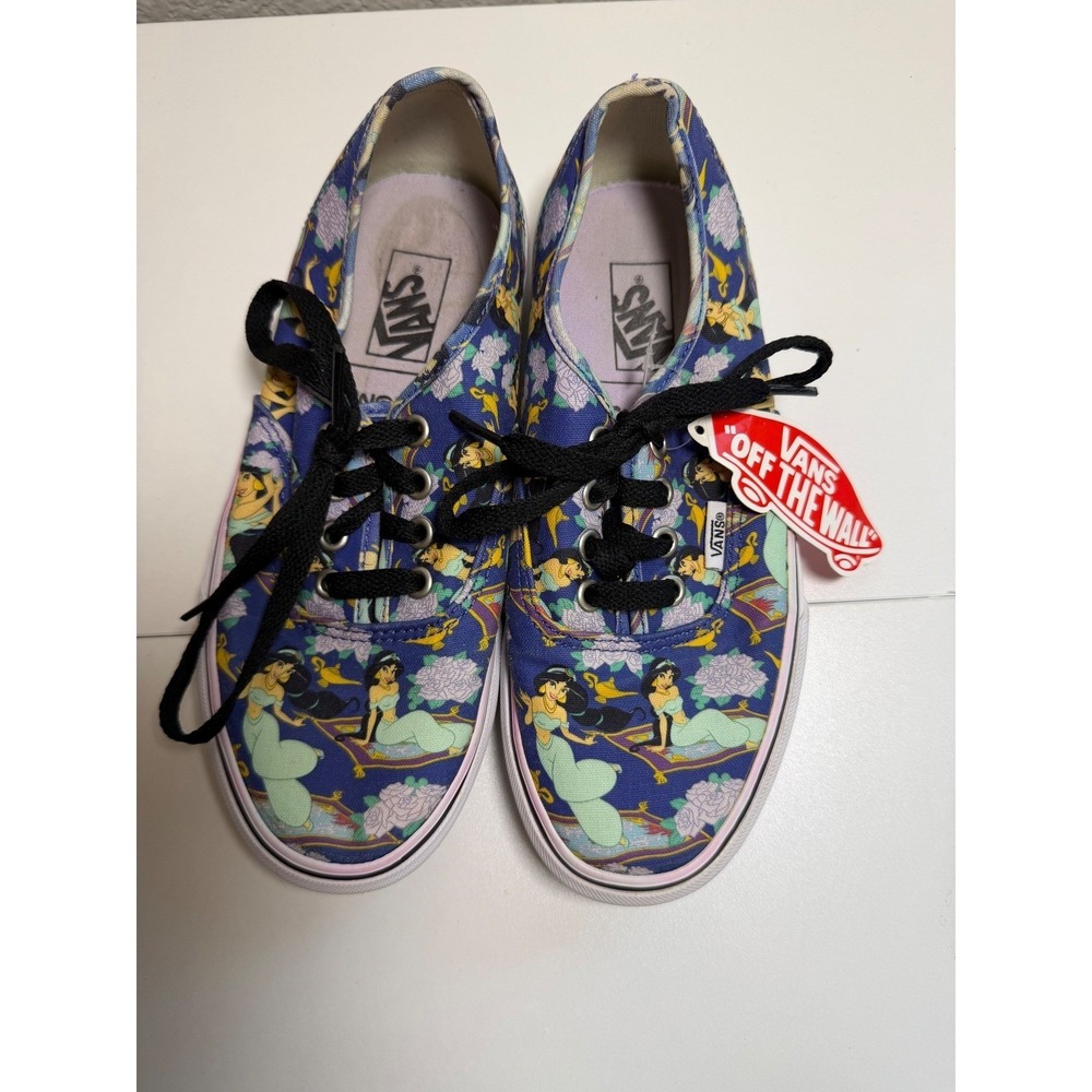 Disney x Vans Authentic Princess Jasmine Purple Floral Sneakers W 7 M 5.5 - Picture 2 of 11